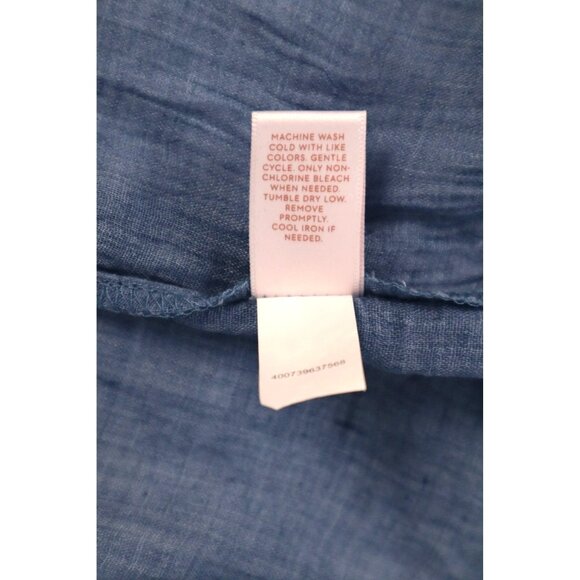 Lauren Conrad‎ women's Blue Tie-Neck Short-Sleeve Blouse size XXL - Picture 7 of 9